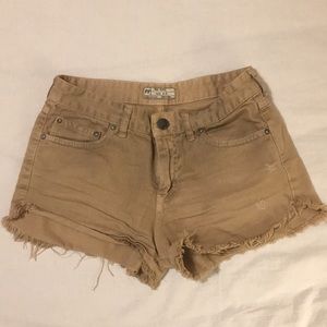 Free People Tan Denim Shorts Size 27